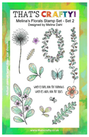 A5 clear stamp set Melina´s Florals set 2