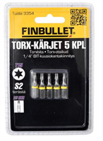 FINBULLET TORX RUUVAUSKÄRKISARJA 5 kpl 1/4" T15 x 25 mm 3354