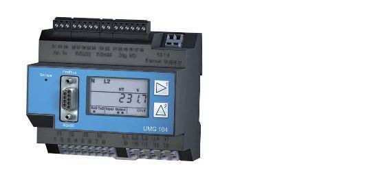 UMG104.003 Power Analyser for DIN rails. RS485 RS232 Vaux:50-110AC/50-155DC 90x107,5x82mm