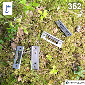 352 - Rullattu sarana 85 x 43 x 4 mm, teräs, kiinteällä tapilla