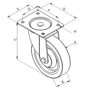 100 mm blå länkhjul