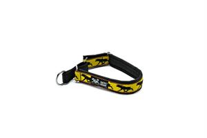  Collar, half choker, moose motif Yellow, black lining