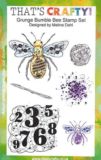 A5 Clear stamp set Grunge Bumble bee