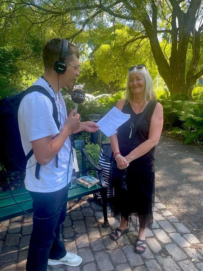 Intervjuad av Radio Västerbotten