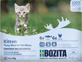 Bozita Kitten Kött&Fisk i sås Multibox 12x85g