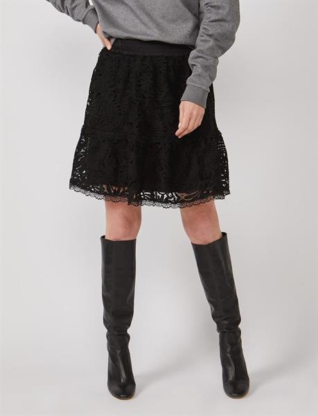 Summum Woman Skirt Heavy Lace, Black