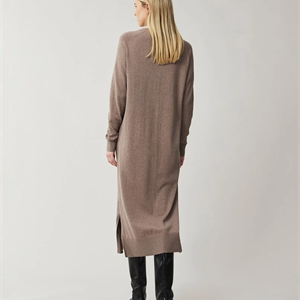 Lexington Ivana Cotton/Cashmere Knitted Dress, Light Brown Melange