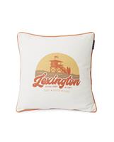 Lexington Surf Beach Logo Cotton Canvas Pillow Cover