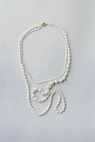 Bow19 Details Pearl Necklace Long 2 row