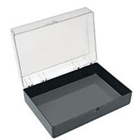 "PL BOX 6X4X2"", CLR/BLK, PKG6"