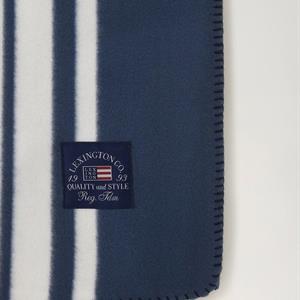 Lexington Striped Fleece Throw, Navy/White