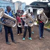 Kibera Junior Band - inside the front gate