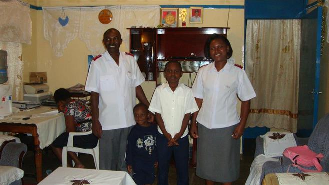 Captain David Odanga with family
