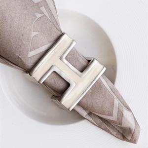Zelected By Houze Napkin Ring Donna Beige/Silver