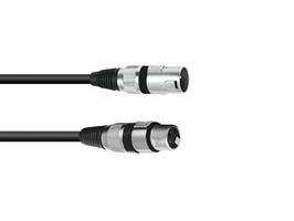 KABEL, XLR(M) - XLR(F), 1m, SVART, OMNITRONIC 