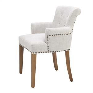 Eichholtz Dining Chair Key Largo with Arm, Off-White/Linen
