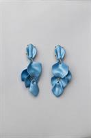 Bow19 Details Leaf Earrings Denim Blue Pearl