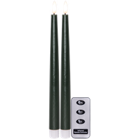 Batteriljus Flamme slim 2-pack mörkgröna 28,5cm ST