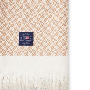 Lexington Striped Structured Recycled Cotton Throw, Beige/White