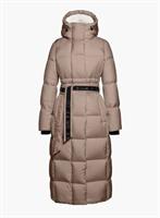Beaumont Belted Puffer Parka Coat, Taupe