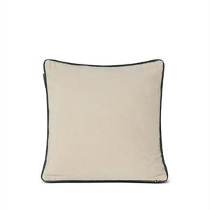 Lexington Pine Tree Twill Patch Cotton Velvet Pillow Cover, Lt Beige/Green