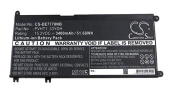 15,2V-3400MAH LI-ION BATTERI (PASSER TIL DELL INSP