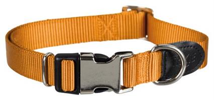 Premium halsband,silverspänne 45-70cm/25mm,orange