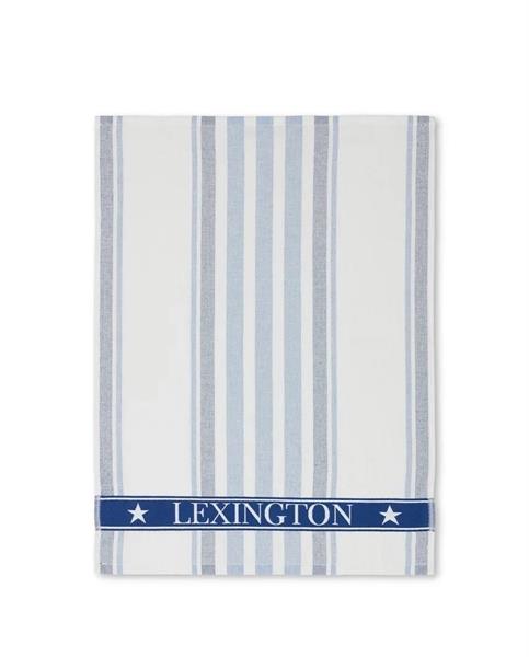 Lexington Striped Cotton Terry Kitchen Towel, White/Blue