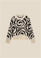 Summum Woman Rose Jacquard Knit Sweater, Black