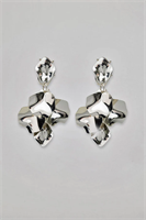 Bow19 Details Leaf Earrings Silver Metallic 4 Leaves