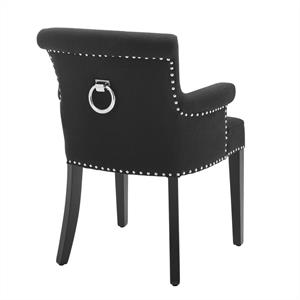Eichholtz Dining Chair Key Largo with Arm, Black Linen