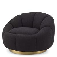 Eichholtz Swivel Chair Inger, Boucle Black