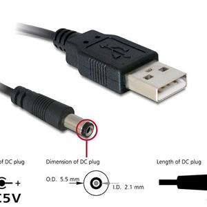 KABEL USB POWER > DC 5,5 X 2,1mm  HAN 1m 82197