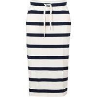 Blue Dusina Striped Skirt, Ecru w/New Navy