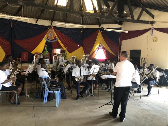 Rehearsal with the Kibera Citadel Band