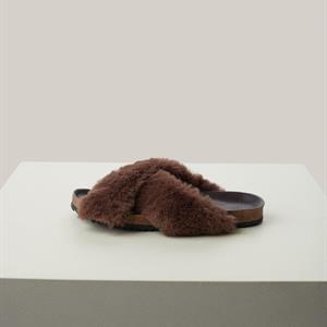 Lexington Camilla Slippers, Dark Brown