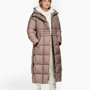 Beaumont Belted Puffer Parka Coat, Taupe