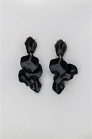 Bow19 Details Leaf Earrings Pearl Black 4 Leaves