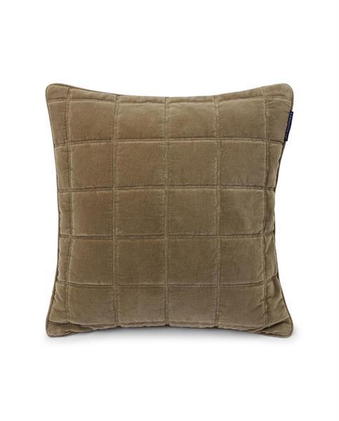 Lexington Quilted Cotton Velvet Pillow Cover, Walnut