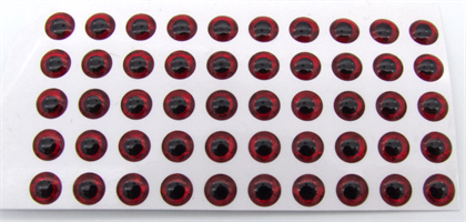 Selvklebende 3D øyne rød 5mm/50stk