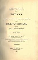 J. Forbes Royle :  Illustrations of the botany and other branches of the natural history of the Himalayan Mountains, and of the flora of Cashmere. Vol. I - vol. II.