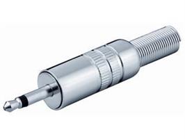 Plugg 3.5mm mono metall m/strekkavl. 