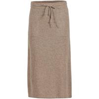 Blue Carmen Wool Knit Skirt, Light Camel Melange