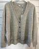 Estheme Raccoon Buttoned V-Neck Cardigan, Brume