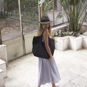 Day Detailing Straw Hat, Black