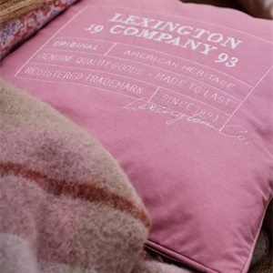 Lexington Logo Canvas Pillow Cover In Cotton, Pink/White