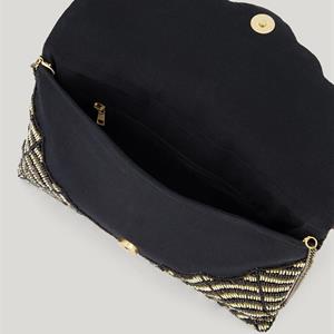 Summum Woman Clutch with Beads, Black