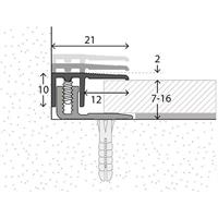 Avslutningsprofil LPS 220 7-16 mm 2700 mm alu silver