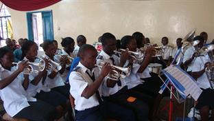 Kibera band playing for us