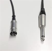 3-pins DIN/han til Jack mono 6.3mm,0.3m